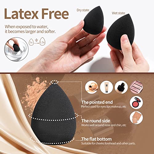 BS-MALL Makeup Brush Set 11 Pcs Makeup Sponge, Professional Bamboo Makeup Brushes for Foundation, Powder, Blush, Concealer, Eyeshadow & Blending, Ideal for Travel, Beginners & Makeup Artists