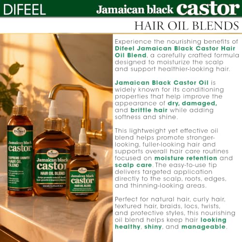 Difeel Superior Growth Jamaican Black Castor Hair Oil Blend 8 oz.