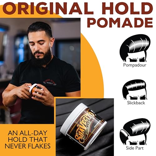 Suavecito Pomade Original Hold For Men 4 oz, 1 Pack - Medium Shine Water Based Wax Like Flake Free Hair Gel - Easy To Wash Out - All Day Hold For All Hairstyles