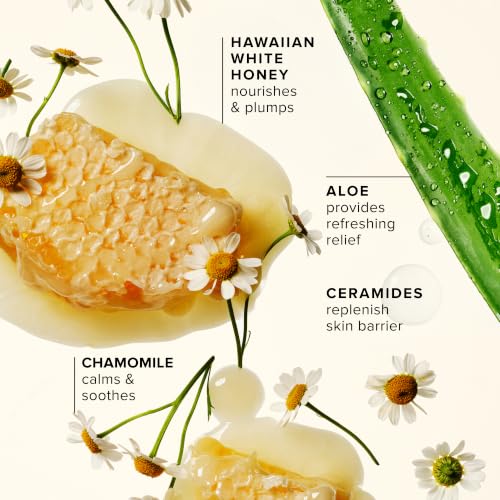 Farmacy Honey Milk Face Essence - Hydrating Milky Toner with Honey, Ceramides, Chamomile + Aloe - Helps Strengthen Skin Barrier + Replenish Moisture - Soothing + Calming Skincare (50ml)