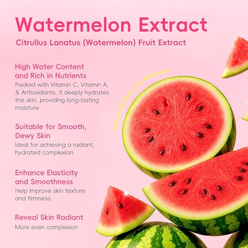QUIYUM Watermelon & Niacinamide Skincare Set for Women Teens Girls, 4PCS