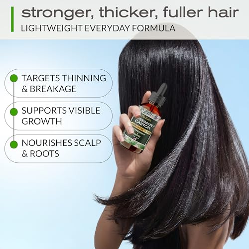 Hair Growth Oil with Rosemary, Castor & Biotin, Dry Scalp Treatment, 2 Oz