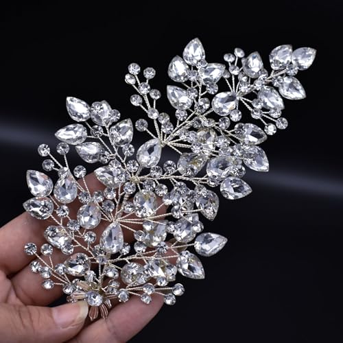 Mpoikba Wedding Hair Pieces for Brides, Bridal Hair Accessories(Silver)