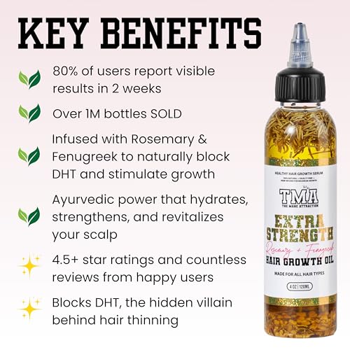 The Mane Attraction Extra-Strength Herbal Hair Growth Oil, 4 Fl Oz