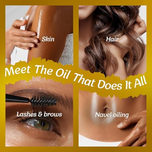 GuruNanda Castor Oil Organic USDA Certified (8 Fl oz) - 100% Pure & Natural, Cold Pressed & Hexane-Free, Hydrating Carrier Oil for Skin, Hair, Eyebrows & Eyelashes Growth
