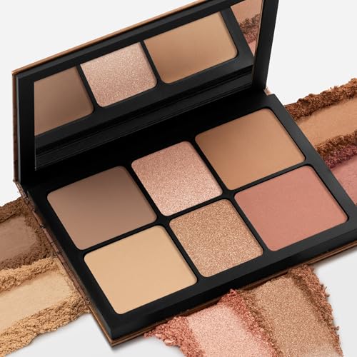 Smashbox The Cali Contour Palette | Six-Shade Contour Kit with Highlighter, Bronzer and Blush Powder for Face Contouring Makeup and Glow | Matte and Pearlescent Finishes, Light to Medium, 0.69 Ounce