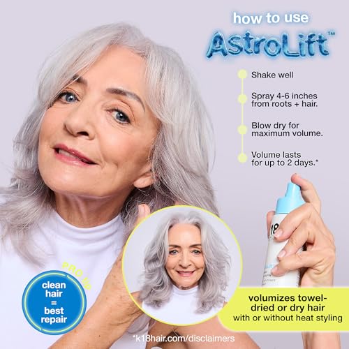 K18 AstroLift Reparative Volume Spray - Damage Repair Hair Volumizer + Thickening Spray for Fine Hair - Flexible 2-Day Hold + Humidity-Resistant, Non-Sticky Formula (4 Fl oz)