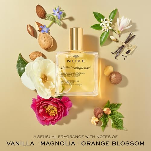 NUXE Huile Prodigieuse Multi-Purpose Dry Body Oil, Skin & Hair, 1.6 Fl Oz