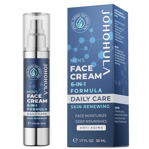Johohula Face Cream 6-in-1 for Men: Face Moisturizer Suitable for Anti Aging Daily Face Care - Cream for Males Skin Care 1.7oz
