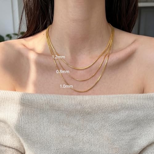 ckuscapo 14K Gold Necklaces for Women Gold Box Chain Gold Chain for Women