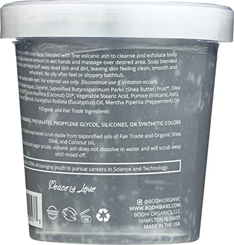 BODHI HANDMADE SOAP Eucalyptus Spa Charcoal Detox Whipped Soap Body Scrub, 14 OZ