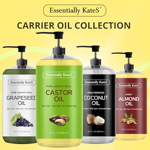 Essentially KateS Castor Oil 16.9 Fl Oz - 100% Pure and Natural, Cold Pressed, and Hexane-Free - Hair Care, Skin Care and Body Care