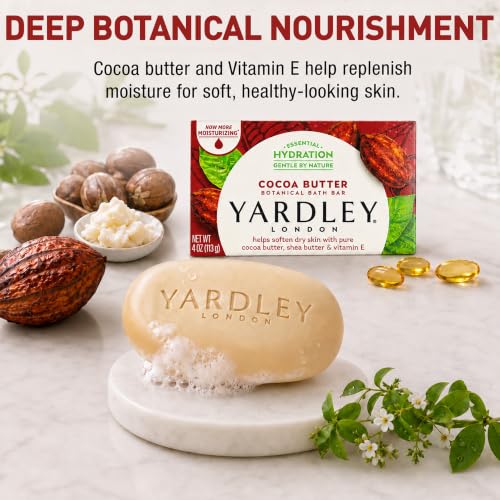 Yardley London Soap Bath Bar Bundle - 10 Bars: English Lavender, Oatmeal and Almond, Aloe and Avocado, Cocoa Butter, Lemon Verbena 4.25 Ounce Bars (Pack of 10 Bars, Two of each)