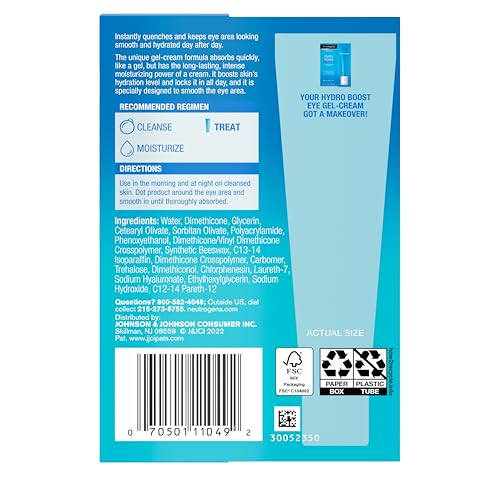 Neutrogena Hydro Boost Under Eye Cream, Fragrance Free, 0.5 oz