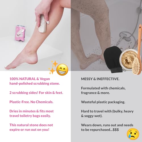 GET EVEN LEG SCRUB: Exfoliating Stone for Body & Leg Exfoliator for Strawberry Legs, Ingrown Hair, KP Bump - Stone Body Scrubber for Dry Skin & Feet, Dead Skin Remover for Body