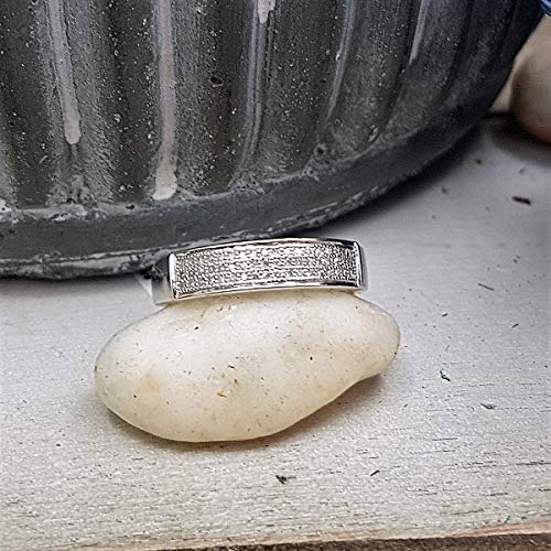 Dazzlingrock Collection 0.14 Carat (Cttw) Sterling Silver Round Diamond Men's Micropave Hip Hop Wedding Band, Size 9.5