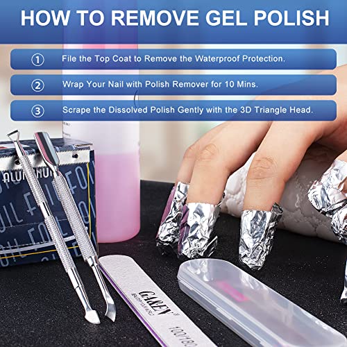 GA&EN 2PCS Metal Silver Cuticle Pusher Tool and Scraper Nail Pusher