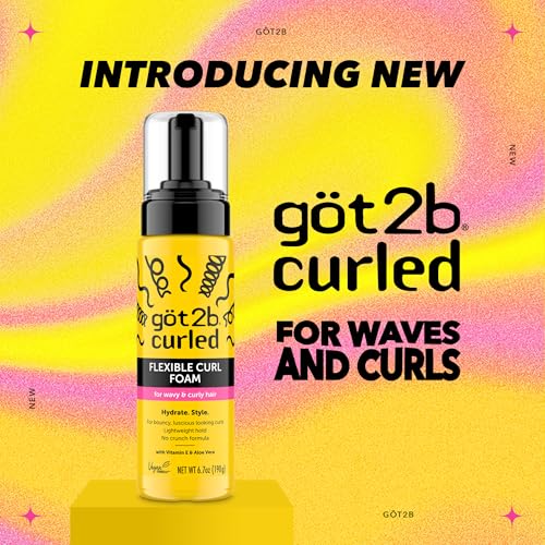 got2b Curled Flexible Curl Foam, Curl Mousse for Wavy & Curly Hair