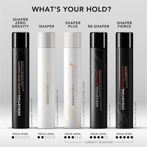 Sebastian Professional Shaper Mini Hairspray, 50 VOC% | Flexible to Medium Hold | Brushable with Control | Travel Size, 1.5 oz