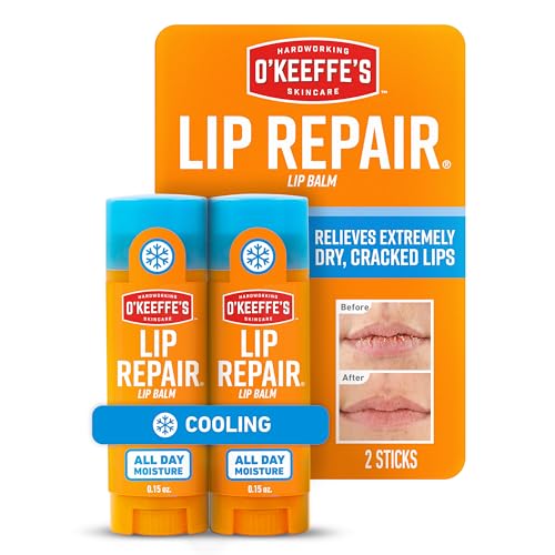 OKeeffes Lip Repair Balm, Cooling Relief for Cracked Lips, Twin Pack