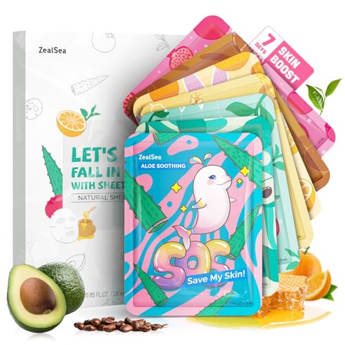 ZealSea Face Mask Skincare Facial Sheet Mask Spa Gifts for Kids Girls Women