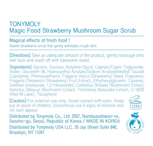 TONYMOLY Strawberry Mushroom Sugar Scrub - Vitamin C, Antioxidant