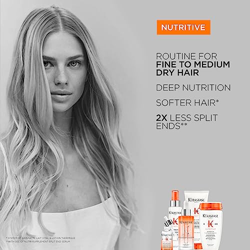 KERASTASE Nutritive Heat Protecting Spray | Nourishing Heat Protectant for Dry Hair | Detangle, Reduce Frizz & Fly-aways | For Fine to Medium Dry Hair | Lotion Thermique Sublimatrice | 5.1 Fl Oz