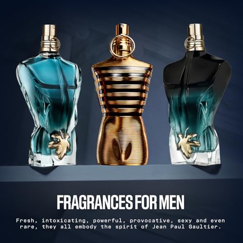 Jean Paul Gaultier Le Male Elixir Parfum Travel Spray - Long Lasting Woody Aromatic Cologne for Men with Lavender, Tonka Bean & Warm Amber - Luxury Elixir Parfum, 0.34 oz