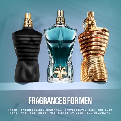 Jean Paul Gaultier Le Beau Eau de Toilette for Men - Long Lasting Addictive Aromatic Woody Men's Cologne with Bergamot, Coconut Wood & Tonka Bean - Designer Fragrance Travel Spray, 0.34 oz