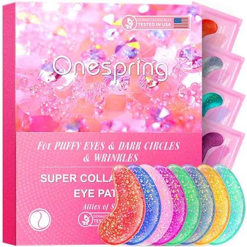 Onespring Under Eye Patches (24 Pairs) - Eye Masks for Wrinkles, Puffy Eyes, Dark Circles, Eye Bags, Under Eye Mask for Refreshing, Revitalizing, Gifts for Mom, Birthday Gift for Teenage Girls