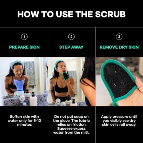 Dermasuri Face Exfoliator Scrubber, Exfoliating Glove & Scrub Mitt 2 Pack