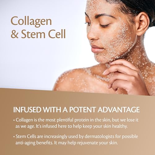 Brown Sugar Scrub Face, Foot & Body Exfoliator with Collagen, 12oz by M3