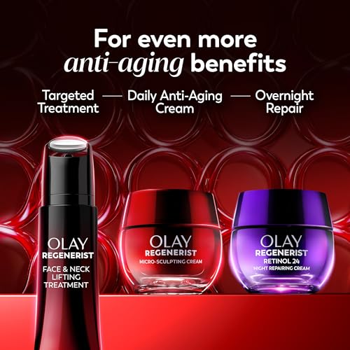 Olay Face Moisturizer, Regenerist Micro-Sculpting Cream for Women, Fragrance-Free - Anti-Aging, Anti-Wrinkle, Firming Skin Care - Triple Collagen Cream, Peptide, Hyaluronic Acid, Niacinamide, 1.7oz