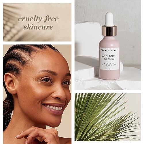 Pearlesssence Anti-Aging Eye Serum with Retinol & Collagen - Helps Reduce Fine Lines & Wrinkles | Gentle & Lightweight Formula | Plumps & Tightens (1oz)