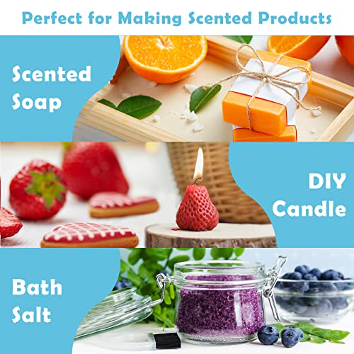 Fruity Fragrance Oil, Holamay Premium Fruit Essential Oils for Diffuser, Candle Soap Making Scents, 10x5ml, Coconut, Strawberry, Mango, Pineapple, More Home Diffusers Oil Scents, Summer Oils Gift Set