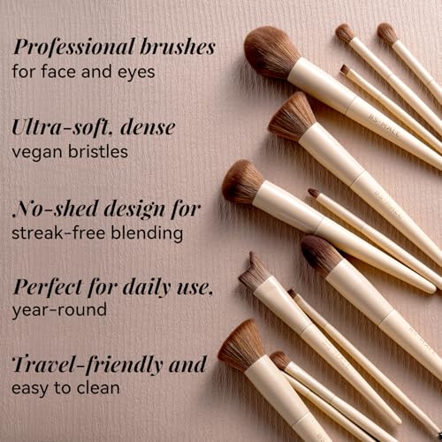 Professional Makeup Brush Set with Travel Case 18 Pcs for Makeup Artists