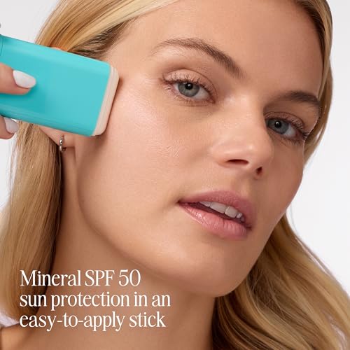 COOLA Mineral Sunscreen Stick SPF 50, Face & Body, Fragrance Free, 0.6 oz