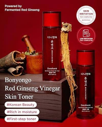 DANAHAN Bonyongo Red Ginseng Vinegar Toner, Niacinamide, Dry Skin, 5 fl oz