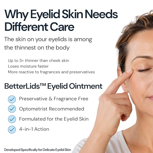 BlinkBetter Lanolin Free Eyelid Ointment 10g – For Sensitive & Dry Eyelids - Hydrates, Nourishes & Soothes – Moisturising Care for Dry, Itchy, Red, Sensitive, Flaky Skin Around the Eyes