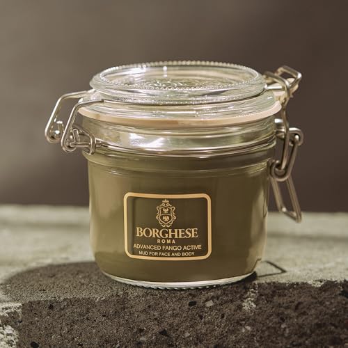 Borghese Advanced Fango Active Mud Mask for Face and Body - Exfoliating to Purifying Face Mask with Bentonite Clay & Hyaluronic Acid For Normal, Combination & Oily Skin, 7.5 Ounce