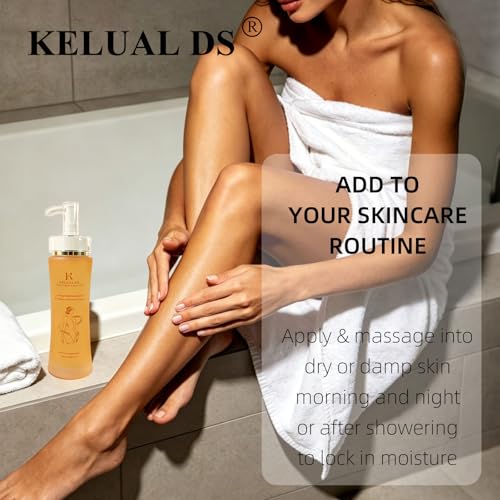 KELUAL DS Undaria Seaweed Extract Body Oil - Firming Hydrating with Seaweed & Botanical Oil, Clean Lightweight Hydration, Vegan & Cruelty-Free, Scented, Smooths Skin for Women, 120ml/4.06oz