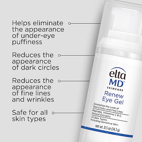 EltaMD Renew Eye Gel Serum for Dark Circles and Puffiness, 0.5 oz