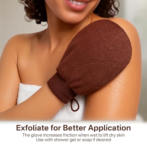 Self Tanner Mitt, Self Tanning Mitt Applicator, Sunning Tanning Gloves for Self Tan Lotion, Tan Applicator Set, Streak-Free Smooth Even Finish, Self Tanner Mitt for Mousse Spray, 2 Pack