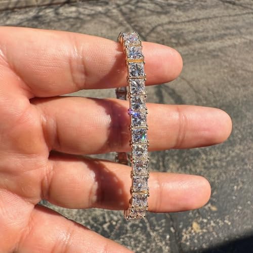 P3 POMPEII3 Pompeii 25Ct Princess Diamond Tennis Bracelet 14k Yellow Gold 7" Lab Grown (EF,VS)
