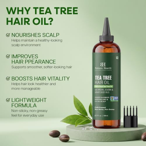 Botanic Hearth Tea Tree Scalp Oil for Hair Growth & Itchy Scalp, 6.7 Fl Oz