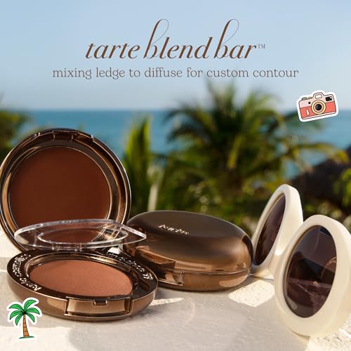 tarte macaron sculpt & bronze duo – 2-in-1 Cream + Baked Powder Bronzer, Contour Powder Face Makeup, Peptides and Hyaluronic Acid Hydrates & Plumps, vegan & cruelty-free, full size, brown sugar