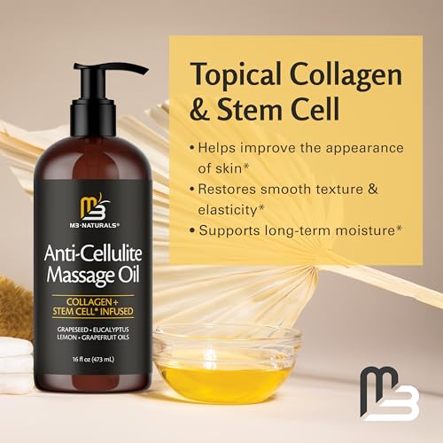 Firming Body Massage Oil with Collagen for Cellulite, 16 fl oz by M3