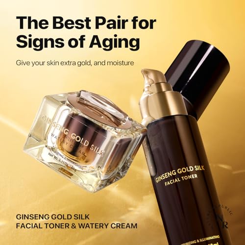 Nature Republic Ginseng Gold Silk Facial Toner | Hydrating Glow Toner, Niacinamide & Silk Amino Acid, Royal Jelly Extract, Korean Skin Care for All Skin Types 130 ml / 4.39 Fl. oz.