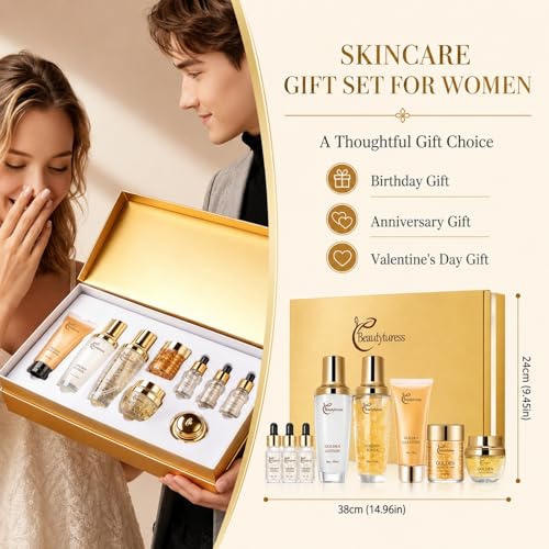 Snail Mucin Facial Skincare Set for Women, Suitable for All Skin Types - Deep Moisturizing & Nourishing with Collagen, Birthday & Valentine's Day Gift - Anti-aging Skin Care Set, Face Kits Daily Care
