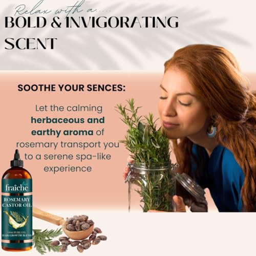 Essential Rosemary Castor Oil for Hair Growth Scalp Oil Hair loss Treatment